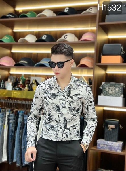 Hoạ tiết trắng đen lụa - H1532