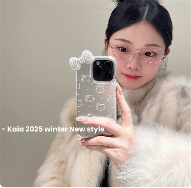 Case Bạc Mèo Kitty Đính Nơ - 15Promax