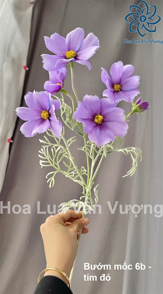Bướm mốc 6b - tím đỏ - Hoa cành dài - Hoa Lụa Vân Vượng