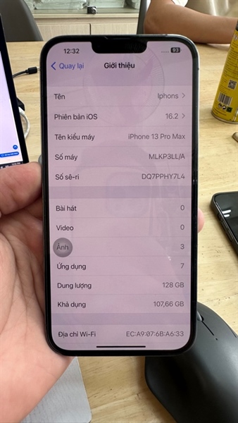 IPhone 13 Pro Max 128GB Sierra Blue - Pin 83% ( Zin Màn đã fix Xanh - 9899 )