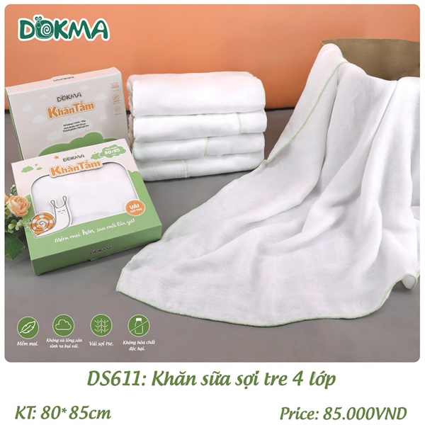 DS611 - Hộp khăn tắm sợi tre 4 lớp