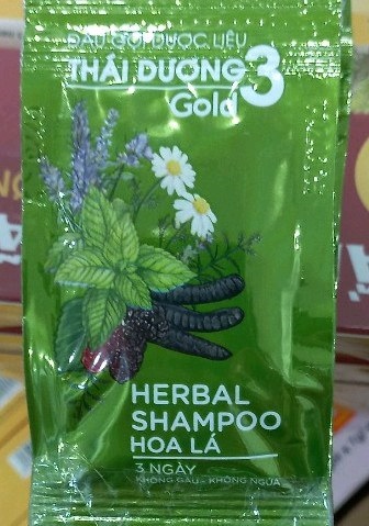 Dầu gội Thái Dương 3 nguyên mùi lá + Hoa lá 5ml (Dây 10gói màu xanh) 2