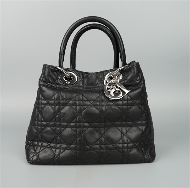 Túi Dior Lady Handle đen kèm lót form (38-BN-1016) sz24 +