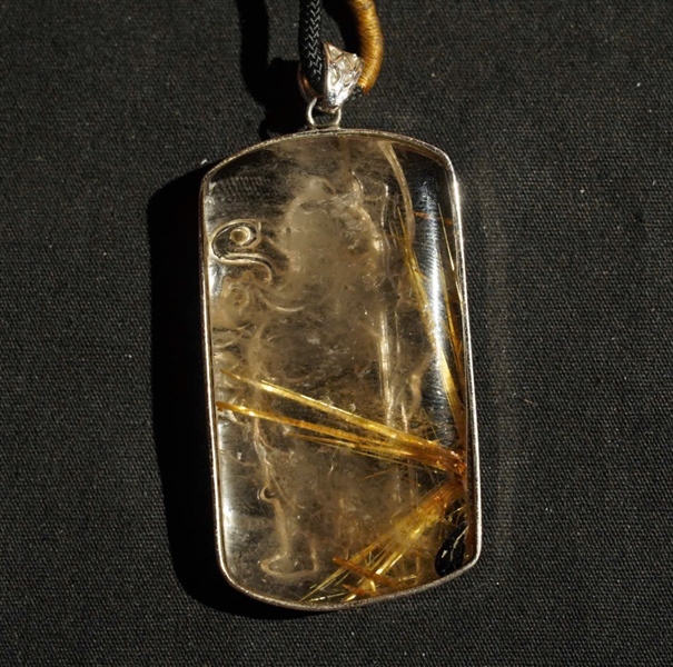 Mặt dây thạch anh tóc vàng KG+