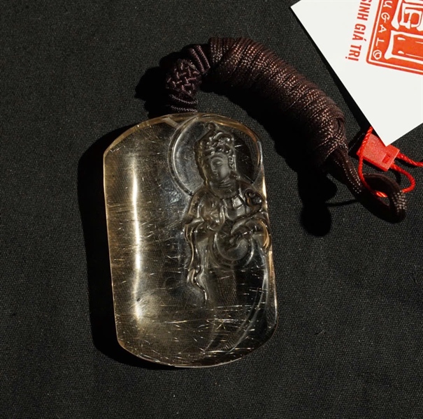 Mặt dây thạch anh tóc vàng KG+