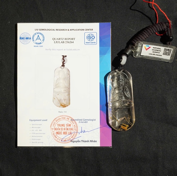 Mặt dây thạch anh tóc vàng 256264 KG+