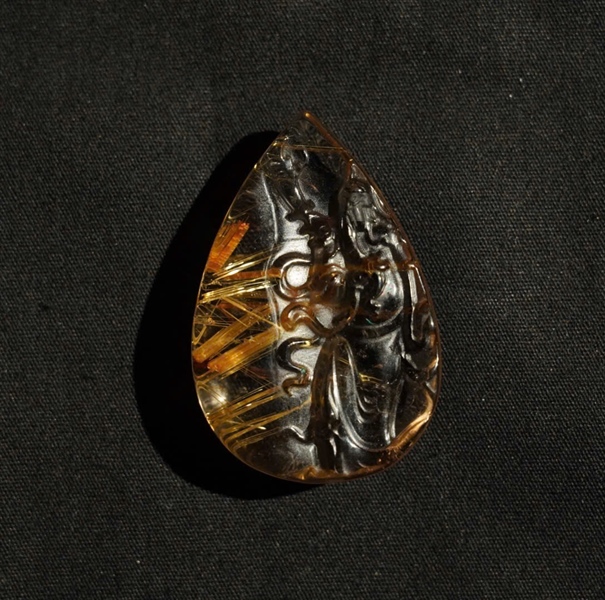 Mặt dây thạch anh tóc vàng KG+