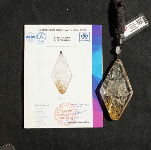 Mặt dây thạch anh tóc vàng 494484 KG+