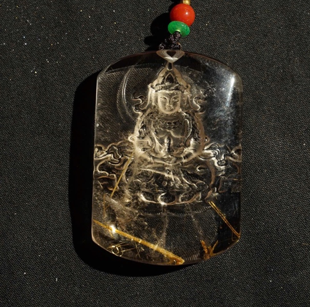 Mặt dây thạch anh tóc vàng KG+