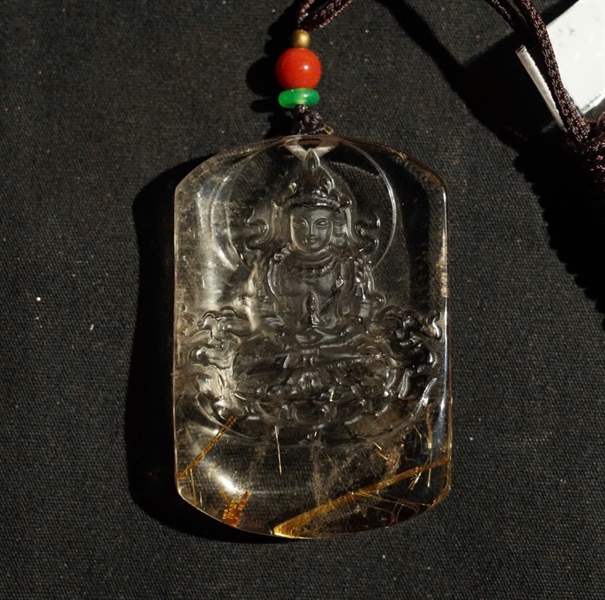 Mặt dây thạch anh tóc vàng KG+