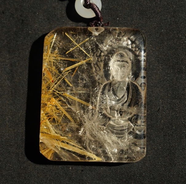 Mặt dây thạch anh tóc vàng KG+