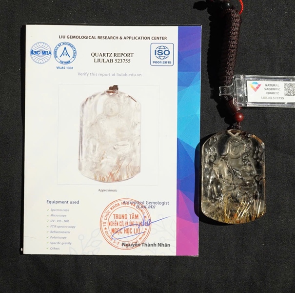 Mặt dây thạch anh tóc vàng 523755 KG+