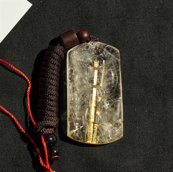 Mặt dây rồng thạch anh tóc vàng KG+