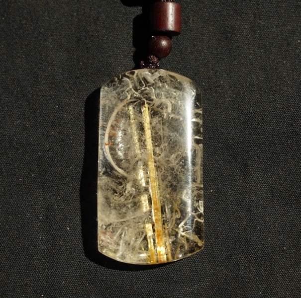 Mặt dây rồng thạch anh tóc vàng KG+