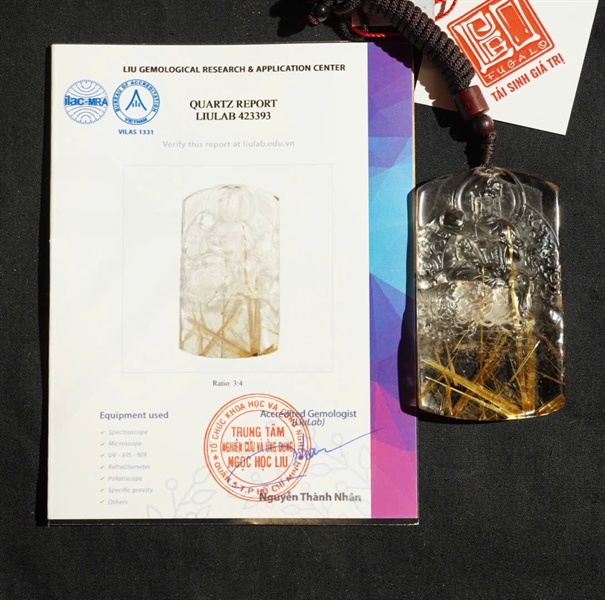 Mặt dây thạch anh tóc vàng 423393 KG+