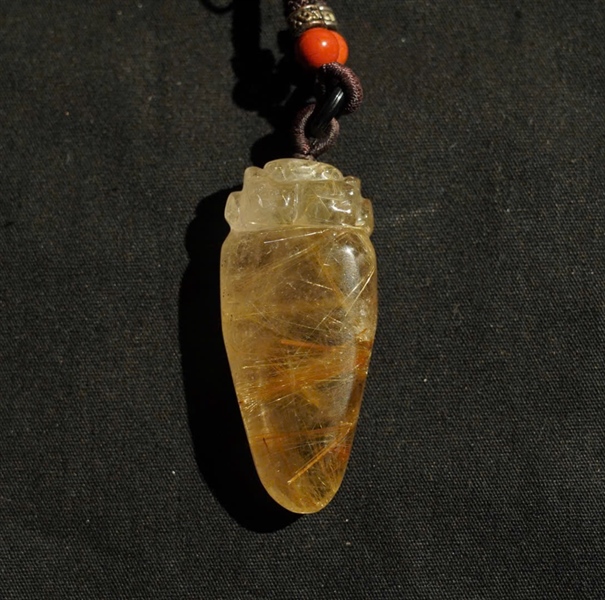 Mặt dây rồng thạch anh tóc vàng KG+