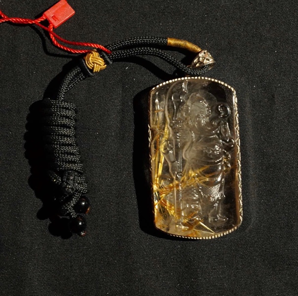 Mặt dây thạch anh tóc vàng KG+