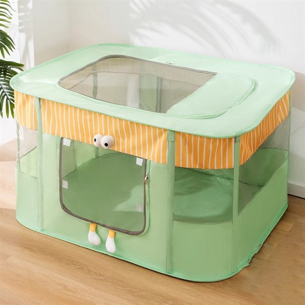 Hipi - Nhà lều chữ nhật xanh kẻ sọc gắn đôi mắt