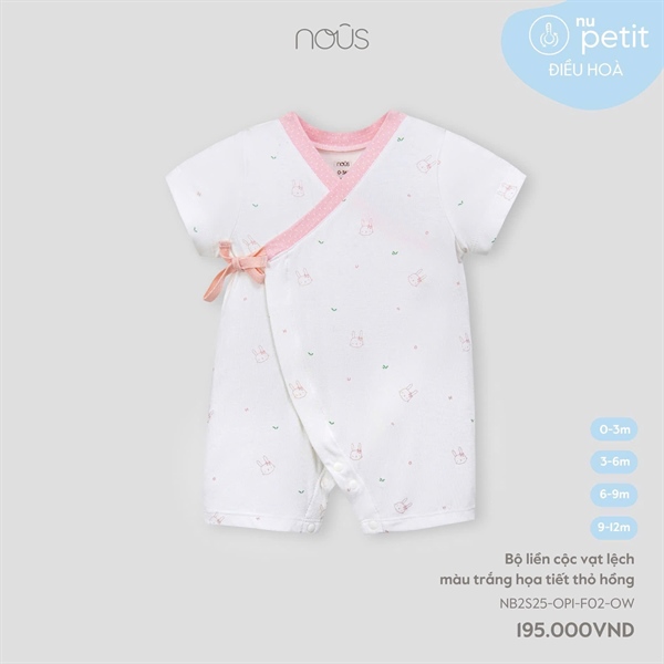 NS5000 - 3M/12M Bộ liền cộc vạt lệch HT thỏ hồng Nous
