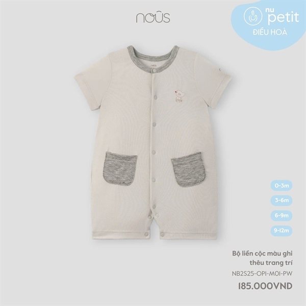 NS4003 - 3M/12M Bộ liền cộc thêu chim Nous