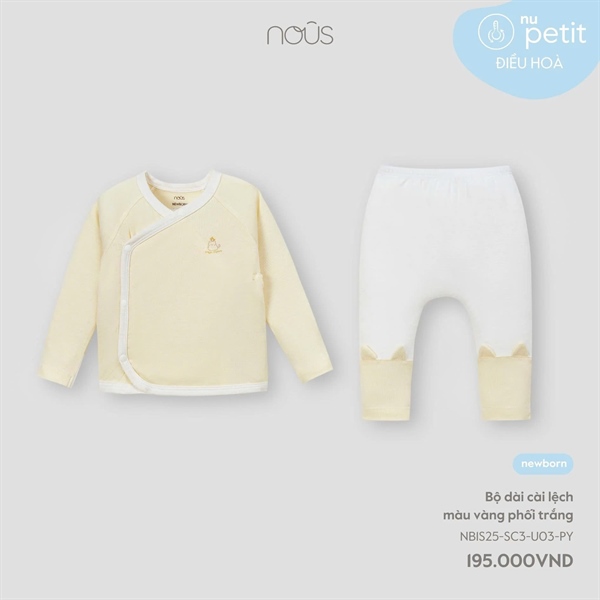 NS5000 - NB Bộ dài cài lệch màu vàng phối trắng Nous