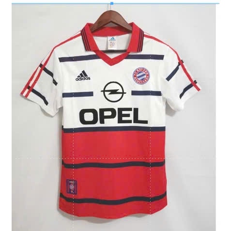 Áo bóng đá retro bayern 2000 vải Cotton Polyester thời trang blockcore
