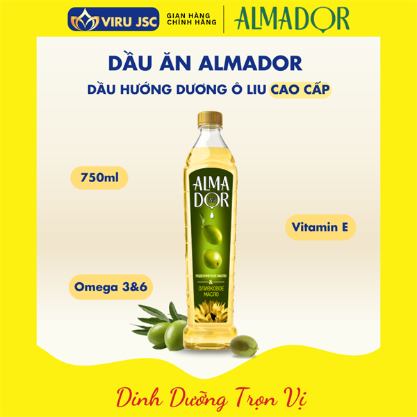Dầu hướng dương ô liu ALMADOR 750ml