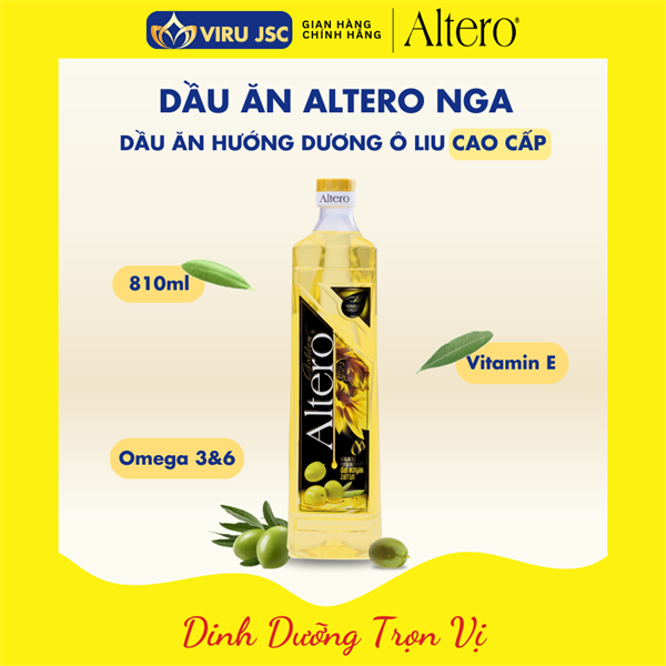 Dầu hướng dương ô liu ALTERO 810ml