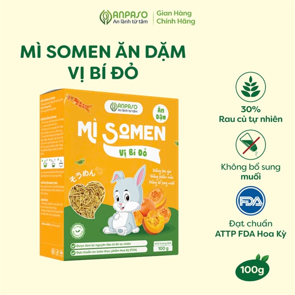 Mì Somen Anpaso 7M+ Bí đỏ 100g