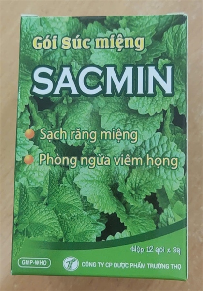 Gói súc miệng Sacmin (Hộp 12 gói x 3g) - Trường Thọ