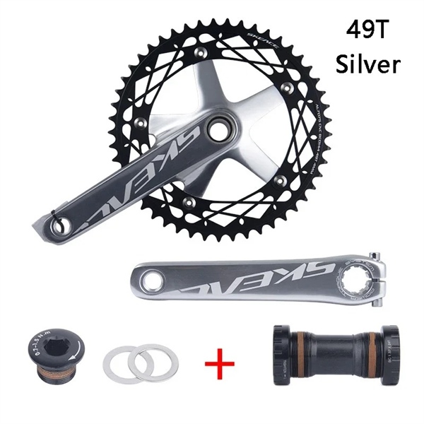 Đùi đĩa Fixger singel 1 đĩa SKEACE 49T răng 144BCD trục rỗng kèm BB 24mm