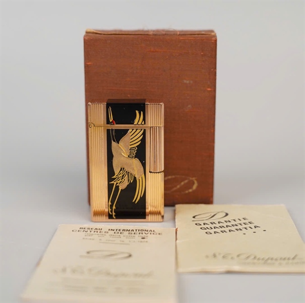 Bật lửa S.T Dupont vàng đen hình cò (Z7GD46) KG+