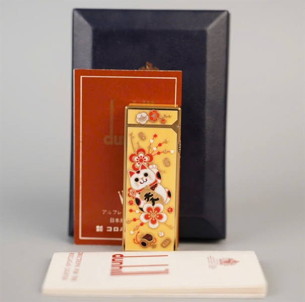 Bật lửa Dunhill vàng hình mèo (RE24163) KG+