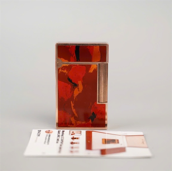 Bật lửa S.T Dupont đỏ họa tiết (81CJY84) KG+