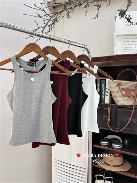 Áo sát nách in tim 5365