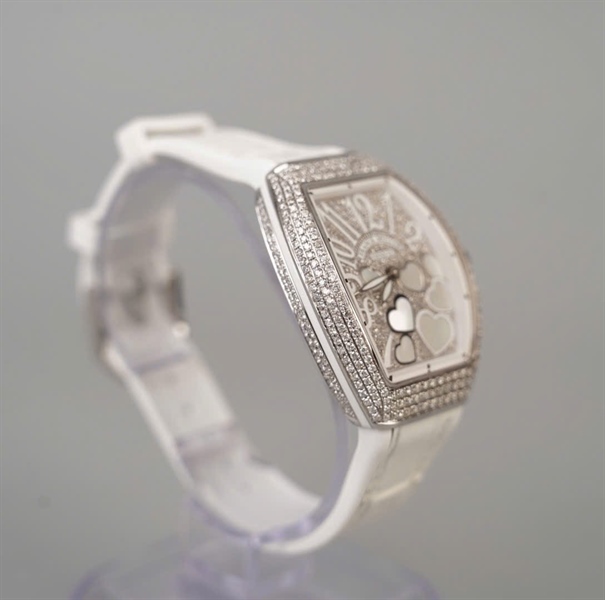 Đồng hồ Franck Muller trắng hình trái tim (No2281) sz32 (HC) KG+