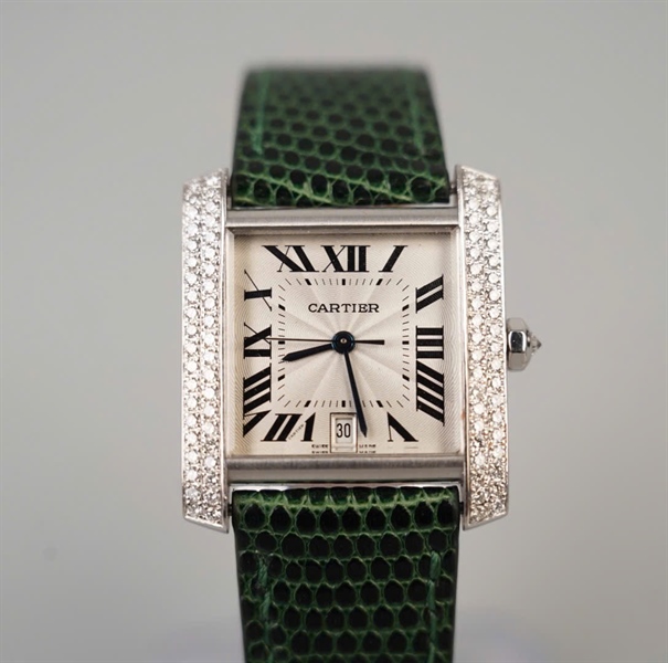 Đồng hồ Cartier zin xanh lá (4333600D) (HC) KG+