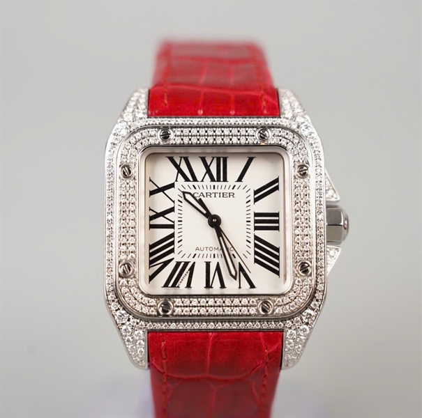 Đồng hồ CARTIER Santos 100 sz36x44 đỏ (495526VX) (HC) KG+