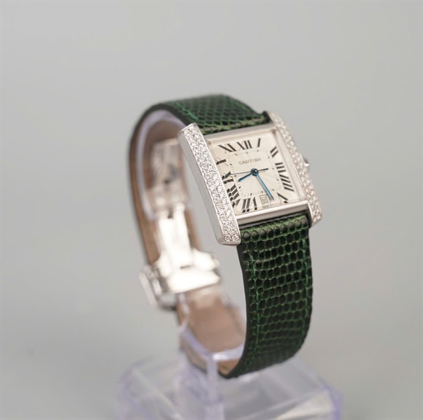 Đồng hồ Cartier zin xanh lá (4333600D) (HC) KG+