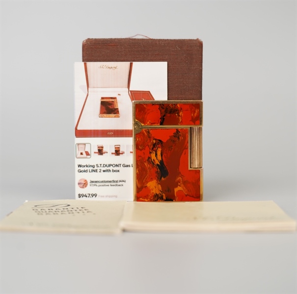 Bật lửa S.T Dupont đỏ họa tiết (ORCG64) KG+