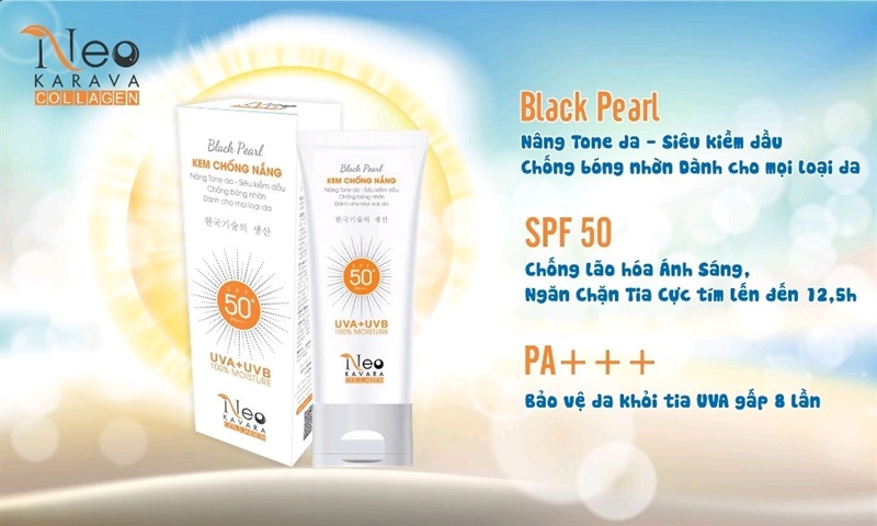 Kem chống nắng Neo Kavara Collagen nâng tone da, siêu kiềm dầu, chống bóng nhờn, dành cho mọi loại da 50ml