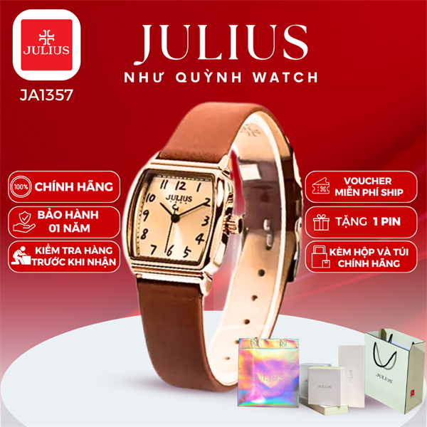 Đồng hồ nữ Julius Ja-1357C (Nâu)