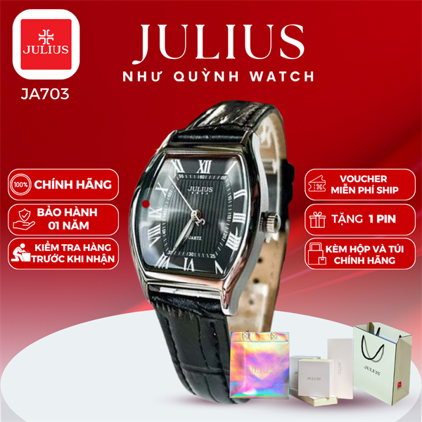 Đồng Hồ nữ Julius JA-703LB (Đen mặt đen)pin 626
