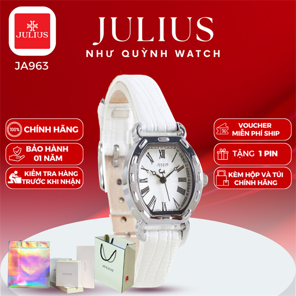 Đồng Hồ Nữ Julius Hàn Quốc Dây Da JA-544A JU1131 ̣̣(Trắng bac) sale off pin 626