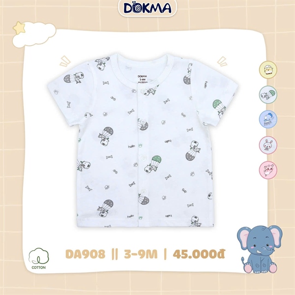 DA908 - 3M/9M Áo cài giữa cộc