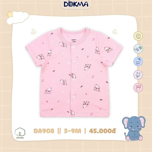 DA908 - 3M/9M Áo cài giữa cộc