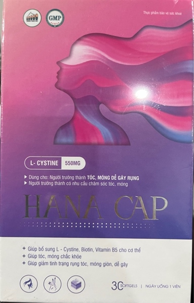 Hana Cap (Giúp giảm tình trạng rụng tóc, móng giòn, dễ gãy) (Hộp 30 viên) - Quốc tê STP/Trường Thành Phát