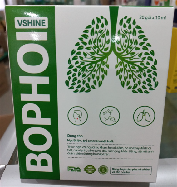 Bổ phổi Vshine (Hộp 20gói x 10ml) - Tùng Lộc (Vshine)