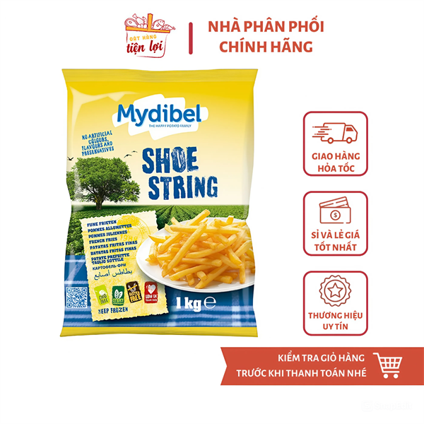 Khoai Tây Đông lạnh cắt thẳng 9/9 mydibel 1kg
