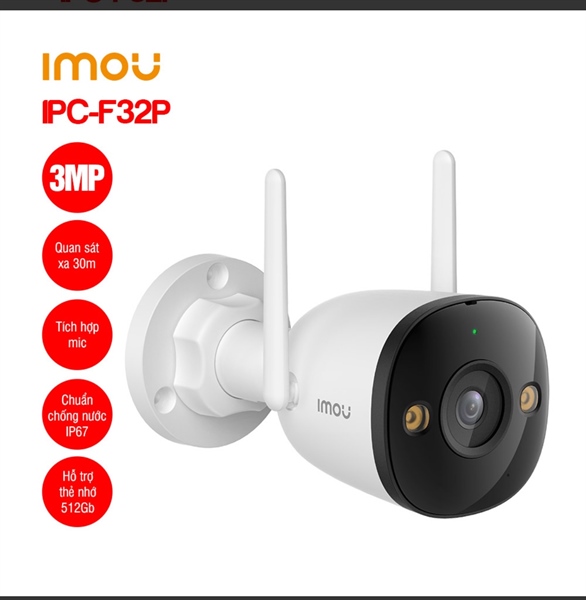 Camera Wifi ngoài trời 3MP IMOU IPC-F32P